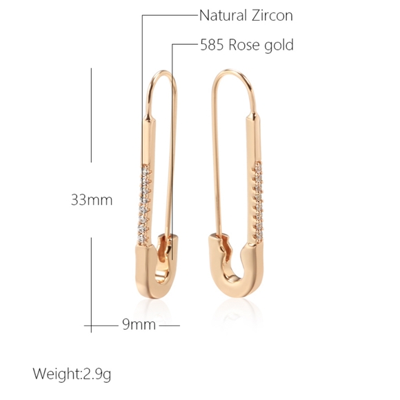 Rose gold paper clip diamond earrings - Picture 8 of 8
